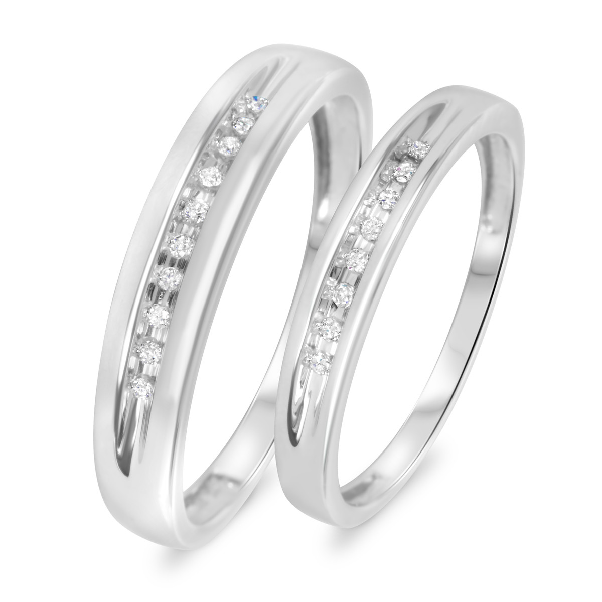 White Gold Wedding Ring Sets His And Hers
 1 10 Carat T W Diamond His And Hers Wedding Rings 10K