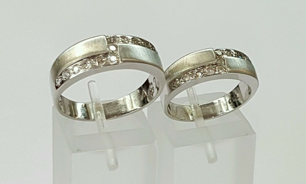 White Gold Wedding Ring Sets His And Hers
 18k white gold genuine round diamond set of His and Hers