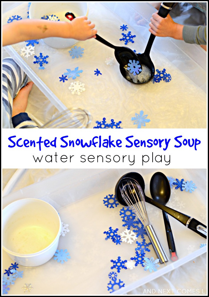 Winter Activities For Preschoolers
 Scented Snowflake Soup Water Sensory Play