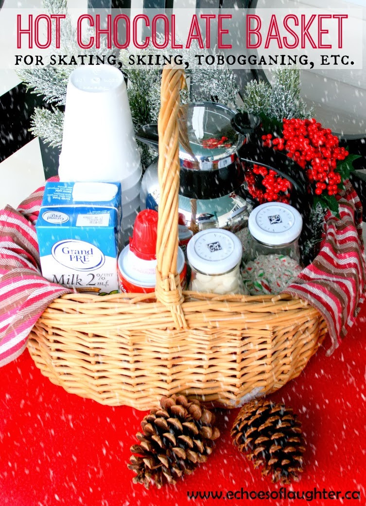 Winter Gift Basket Ideas
 Hot Chocolate in A Basket Echoes of Laughter