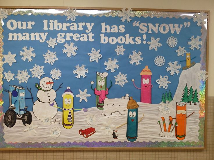 Winter Library Bulletin Board Ideas
 Winter Elementary School Library bulletin board Students