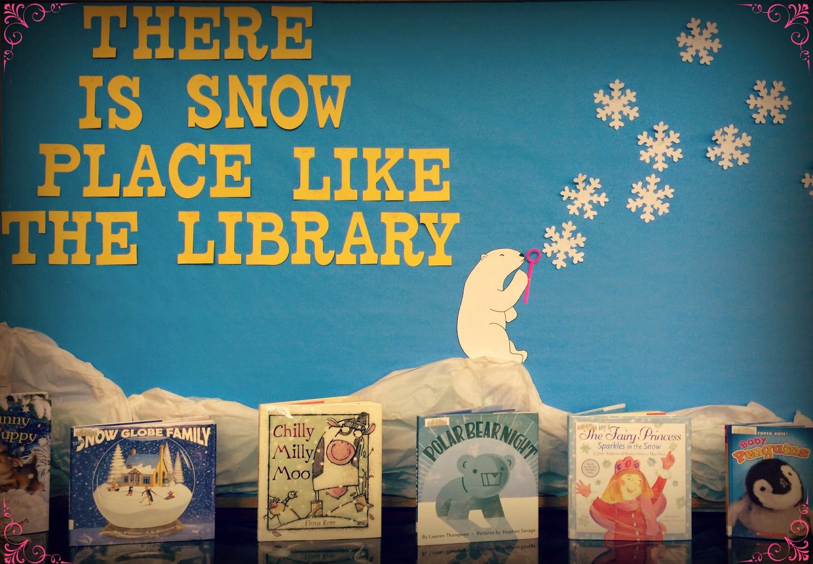 Winter Library Bulletin Board Ideas
 Winter library bulletin board snow Elementary school