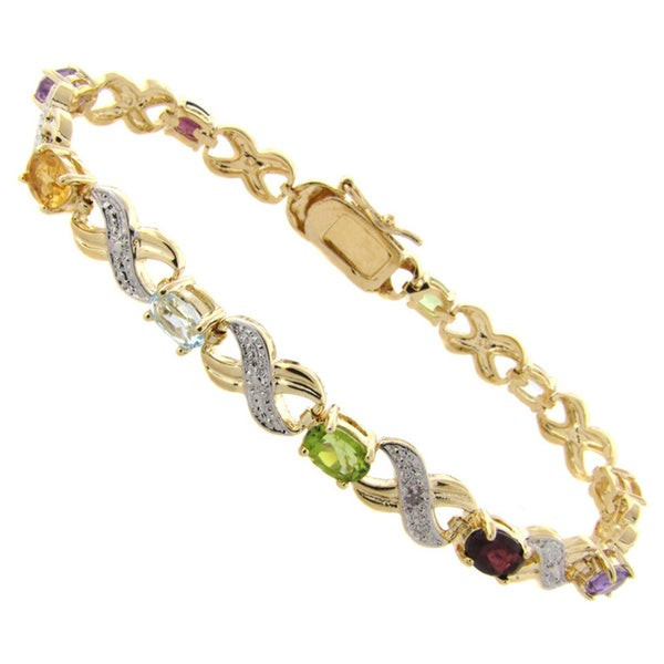 X And O Necklace
 Shop Dolce Giavonna 14k Gold Overlay Multi Gemstone and