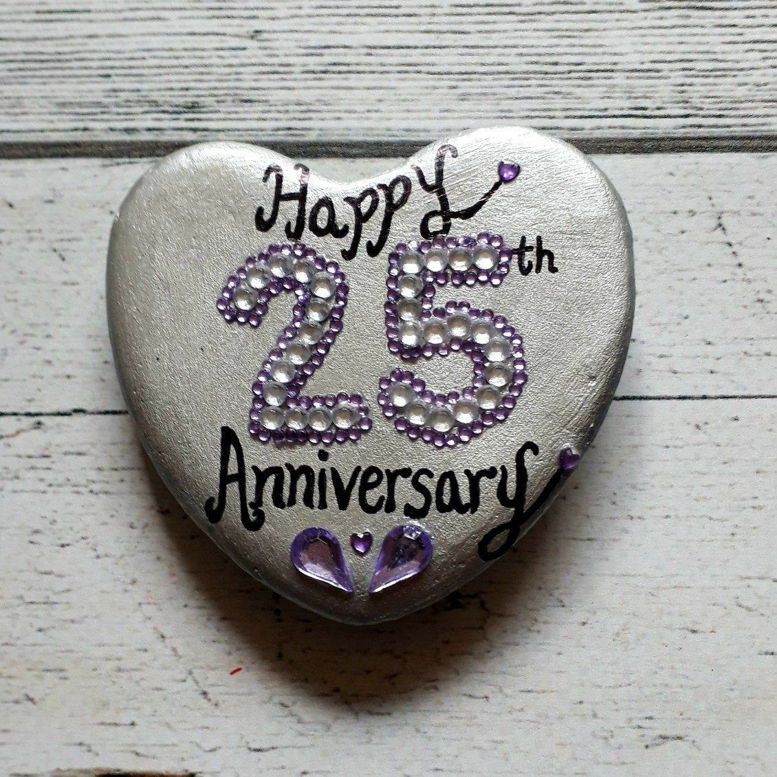 25Th Anniversary Gift Ideas For Couples
 25th wedding anniversary pebble magnet