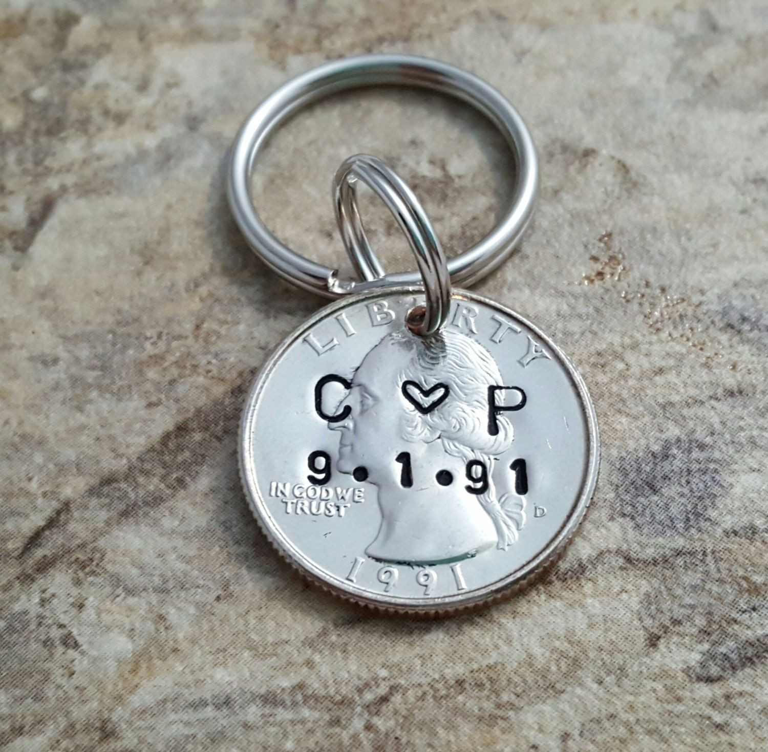 25Th Anniversary Gift Ideas For Couples
 Personalized 25th anniversary keychain anniversary for men