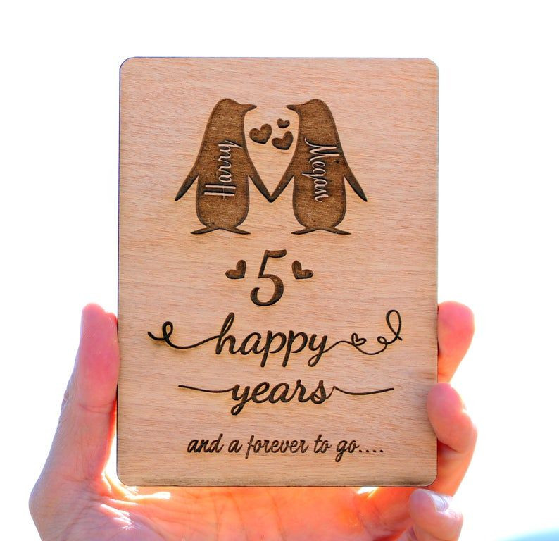 Couples Gift Ideas For Him
 Personalised 5th Anniversary Card Anniversary Gift Couples