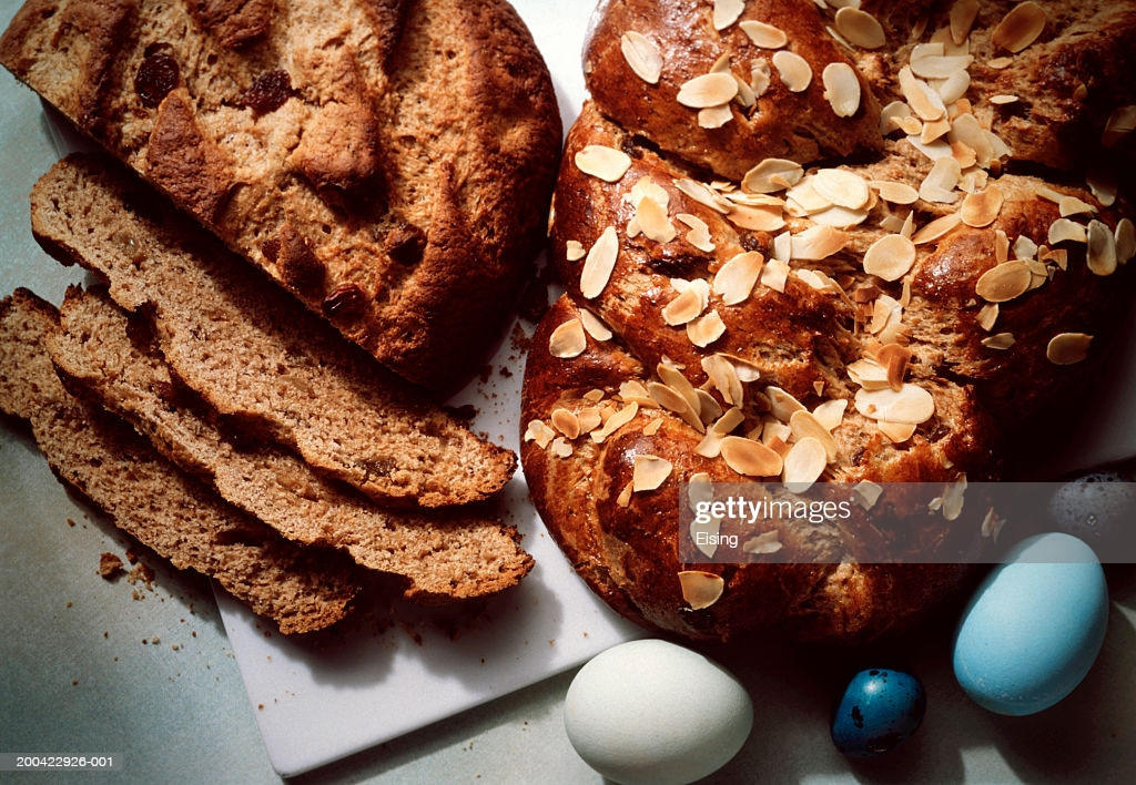 Easter Bread With Raisins
 Plaited Raisin Loaf Easter Bread High Res Stock