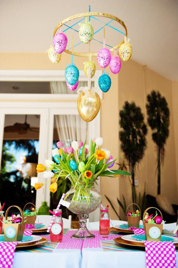 Easter Decoration Ideas For Party
 Kara s Party Ideas Pastel Easter themed spring party via
