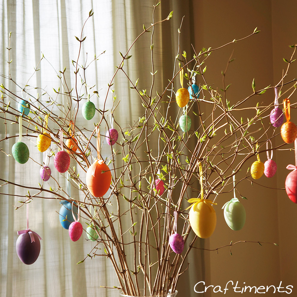 Easter Egg Tree Craft
 Craftiments Easy and Frugal Easter Egg Tree