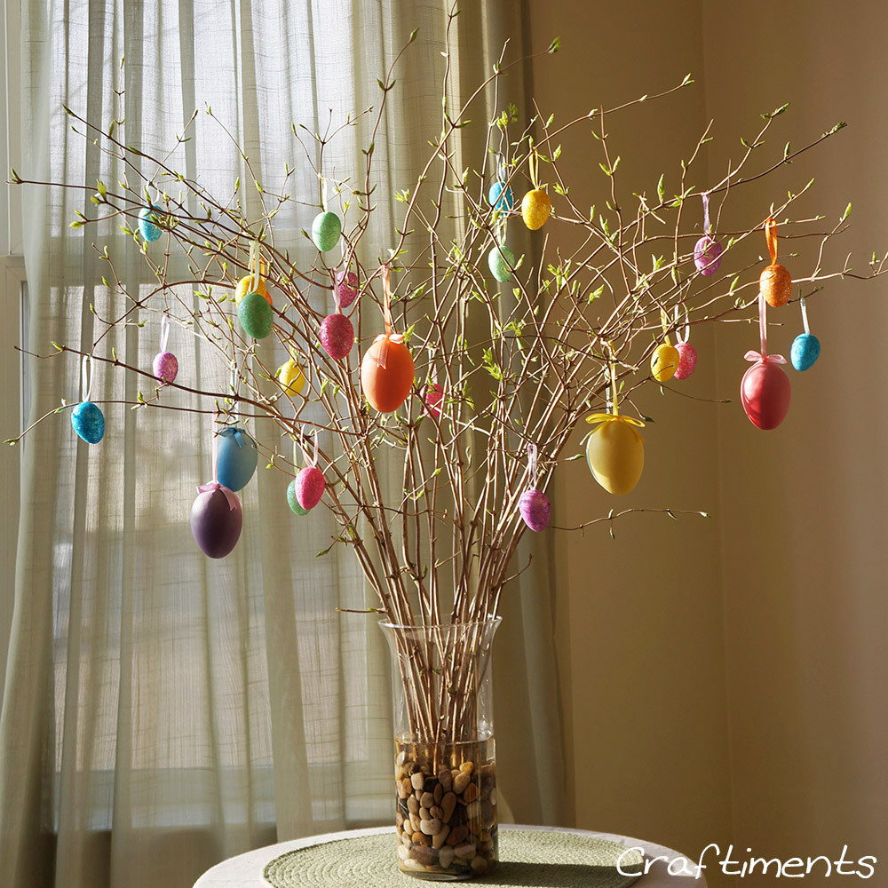 Easter Egg Tree Craft
 Craftiments Easy and Frugal Easter Egg Tree