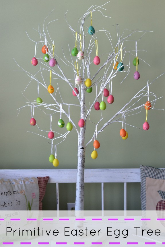 Easter Egg Tree Craft
 Primitive White Branch Easter Egg Tree Decorative Idea ⋆