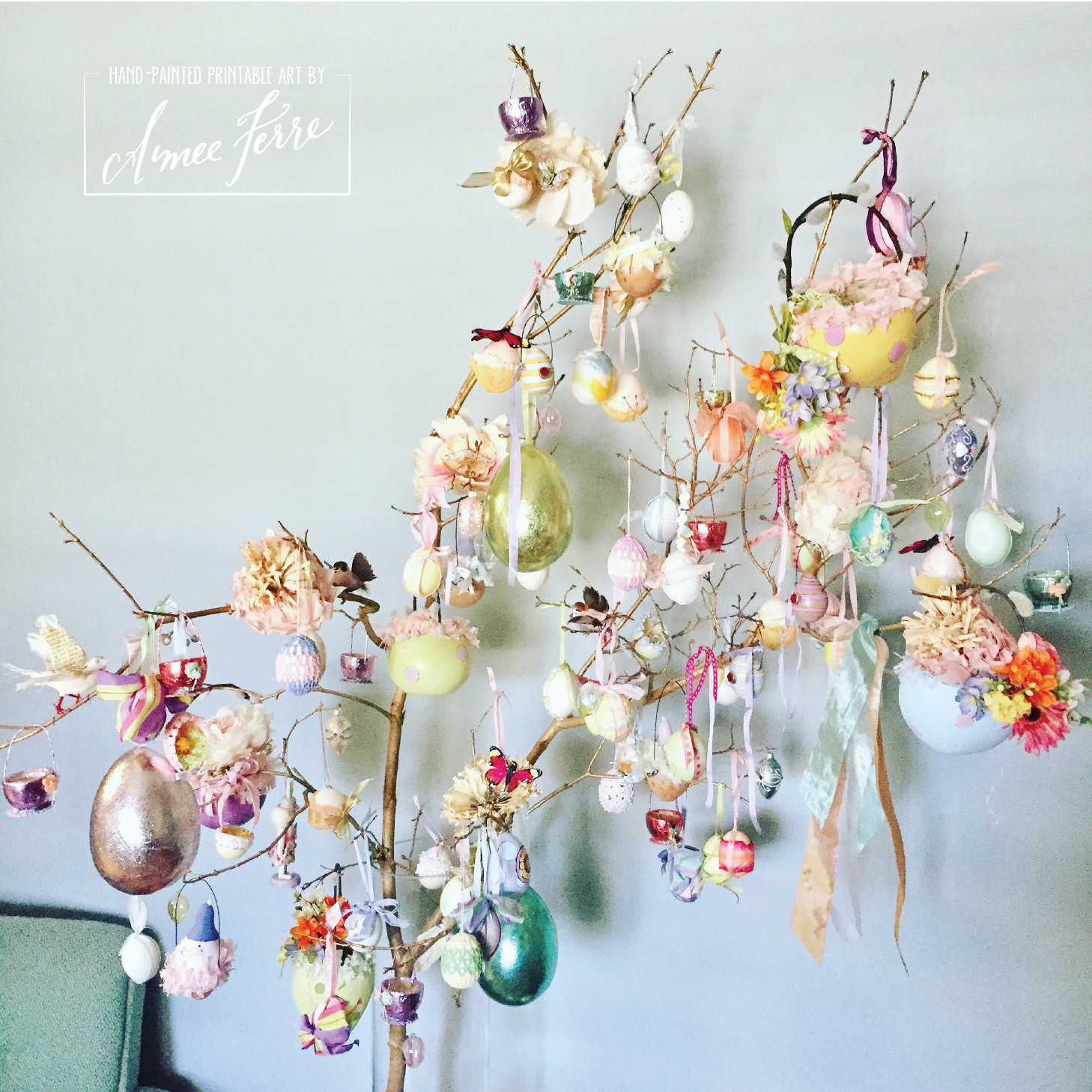 Easter Egg Tree Craft
 Easter Egg Tree with blown out eggs beautiful spring ornaments