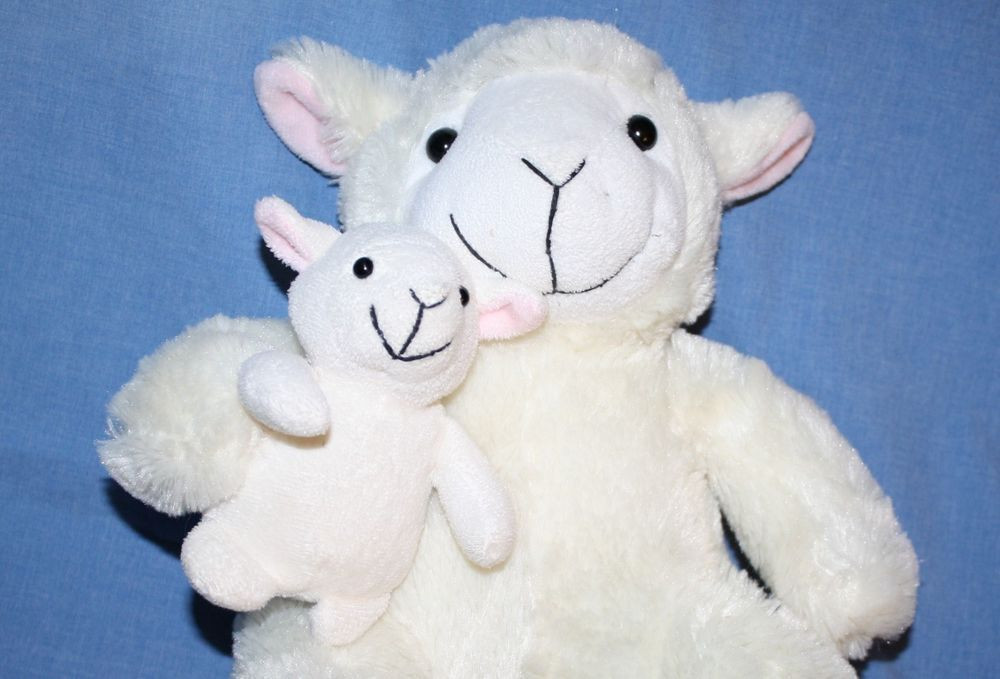 Easter Lamb Stuffed Animal
 Ivory plush Easter Lamb Mom Baby soft toy plush stuffed