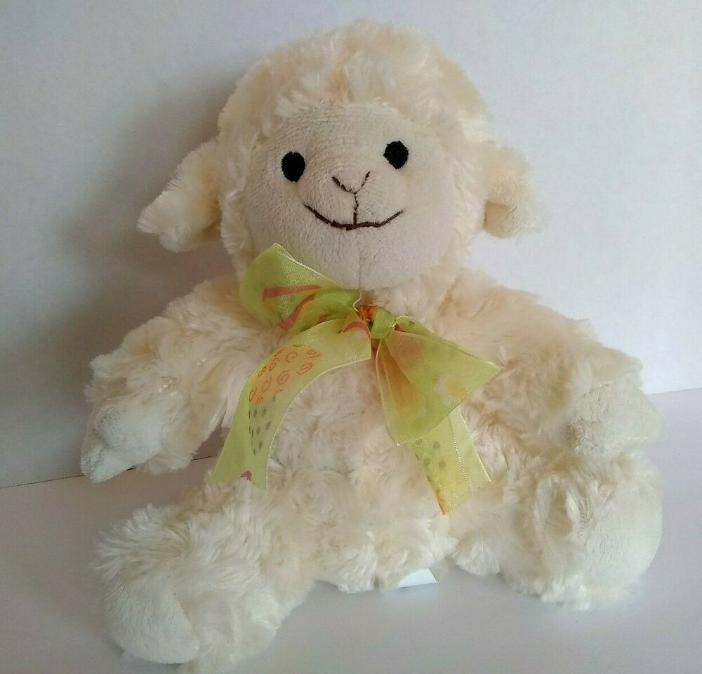 Easter Lamb Stuffed Animal
 Easter Lamb Stuffed Plush Soft Toy 8" Cream Yellow Orange