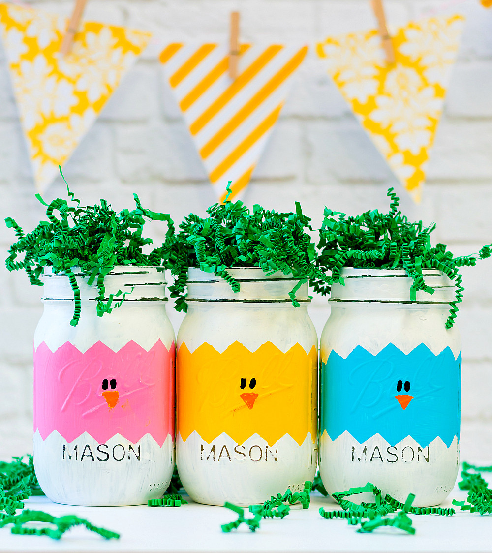 Easter Mason Jar Ideas
 Peeps Mason Jars for Easter Mason Jar Crafts Love