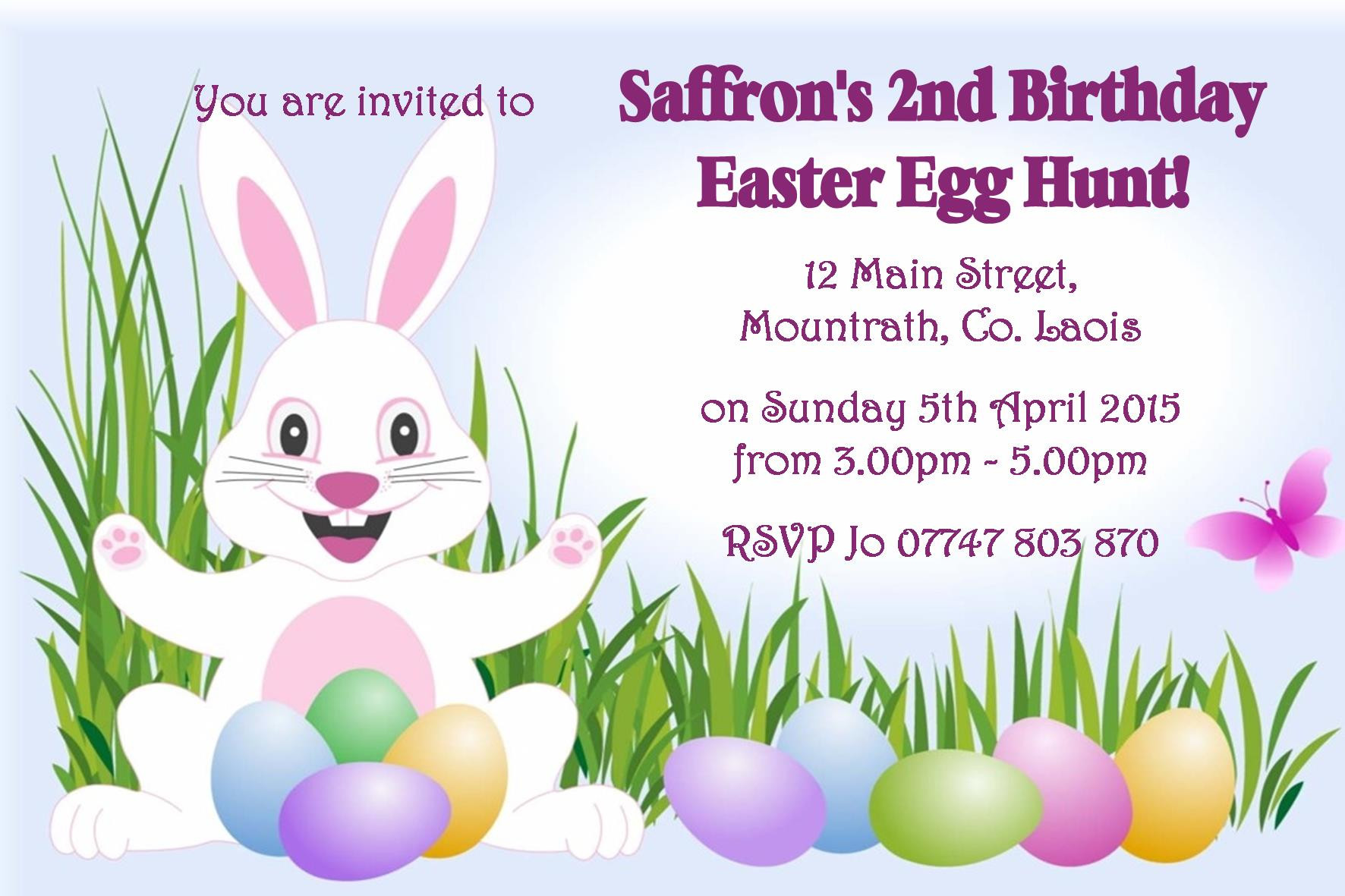 Easter Party Invitations
 Personalised Easter Birthday Invitations