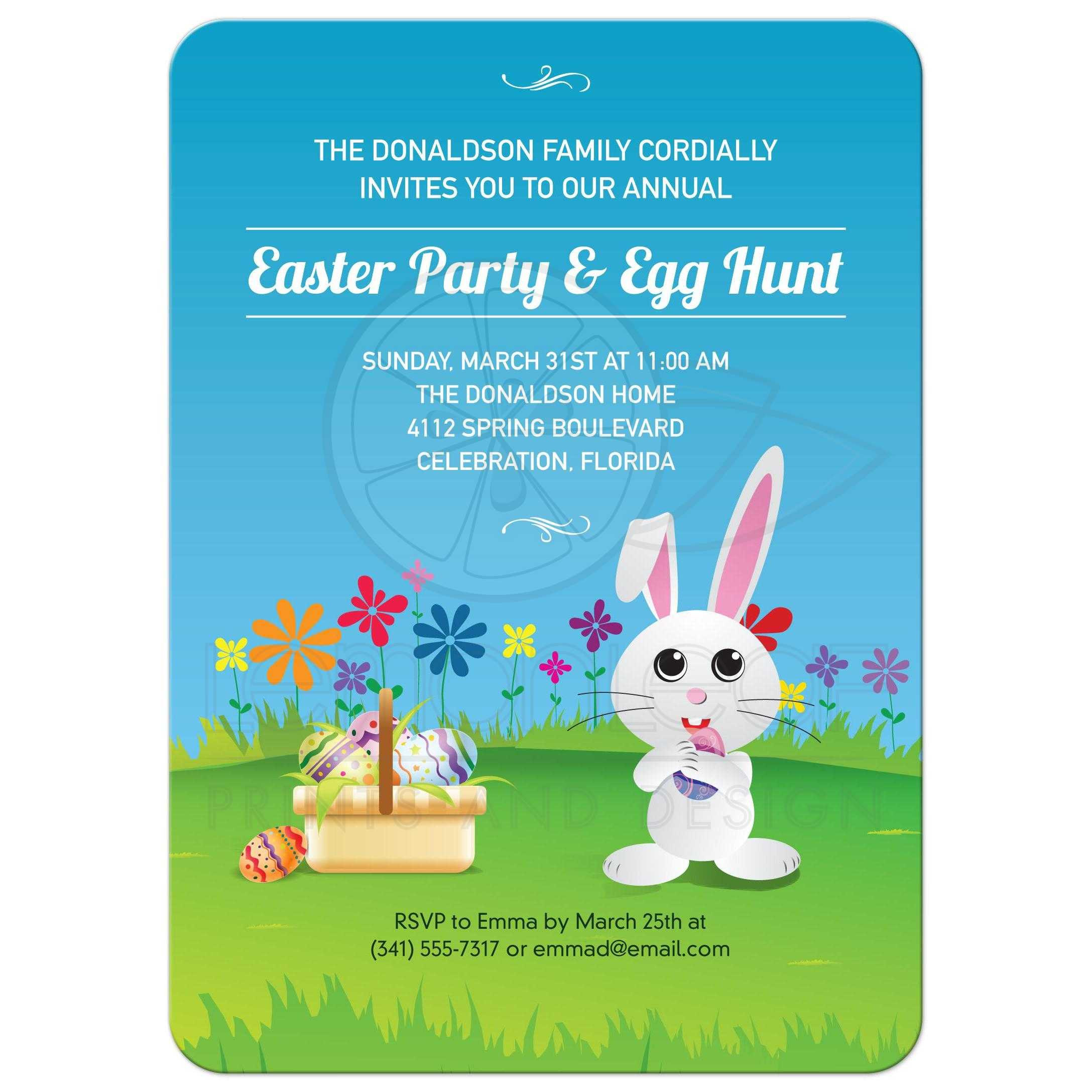 Easter Party Invitations
 Party Invitation Mischievous Easter Bunny Egg Hunt