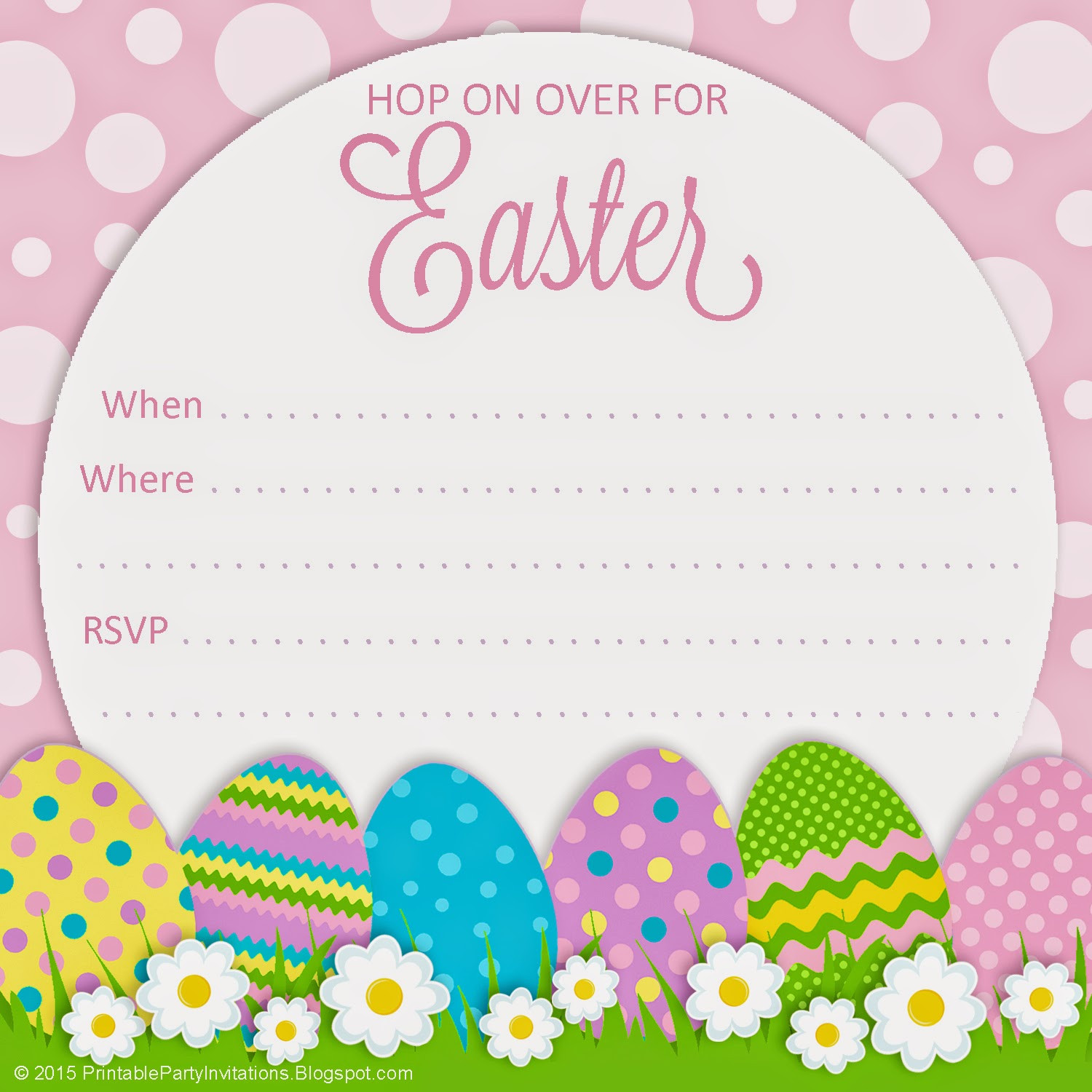 Easter Party Invitations
 Free Printable Party Invitations Polka Dot Easter Invitation