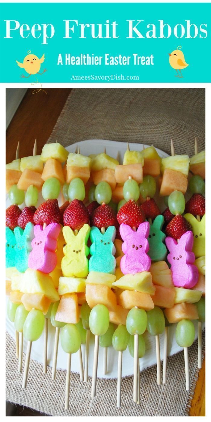 Easter Party Snacks Ideas
 Peep Fruit Kabobs For Easter easter treats easter