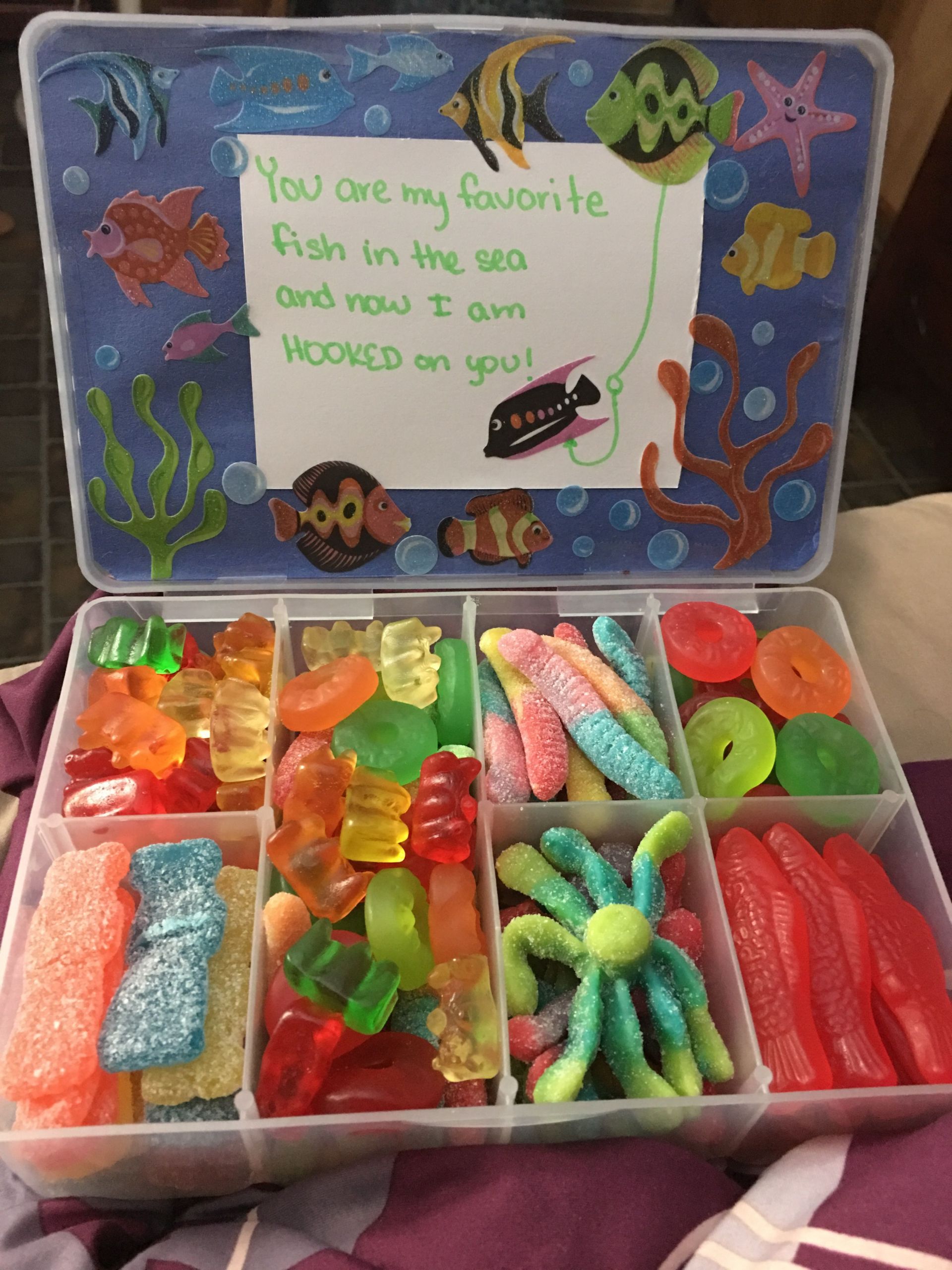 Fishing Gift Ideas For Boyfriend
 Gummies box t for my boyfriend Fish ocean themed