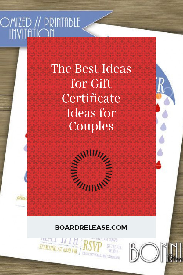 Gift Certificate Ideas For Couples
 The Best Ideas for Gift Certificate Ideas for Couples