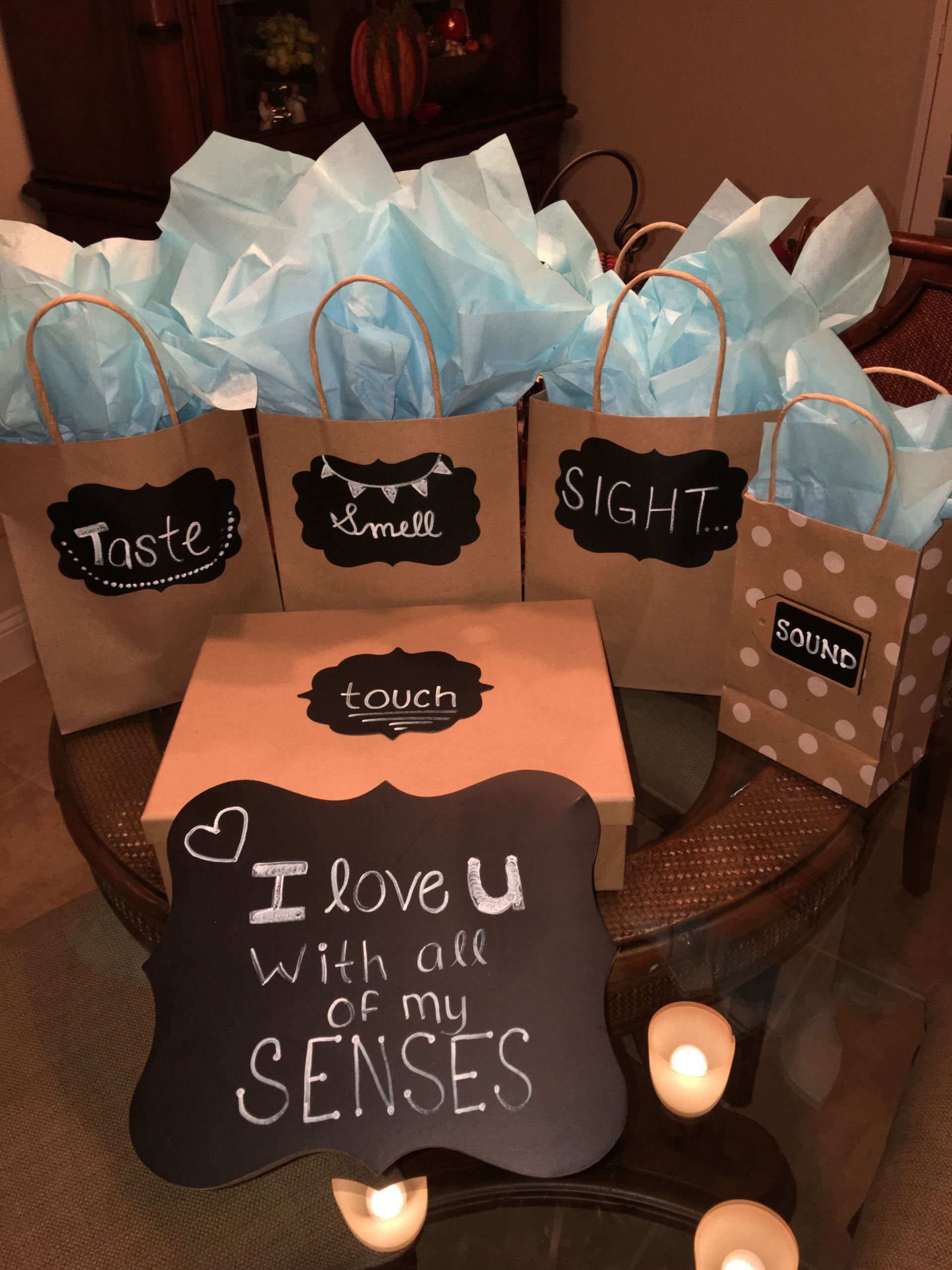 Gift Ideas For Boyfriend Diy
 I love you with all of my senses my version for my