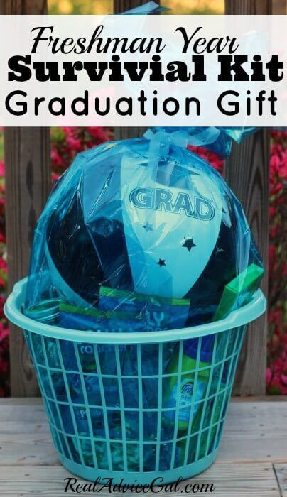 Gift Ideas For College Boys
 Freshman Survival Kit Graduation Gift all wrapped up