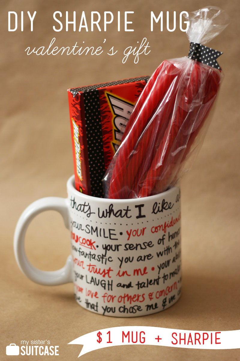 Ideas For Guys Valentines Gift
 DIY Sharpie Mug Valentine Gift My Sister s Suitcase