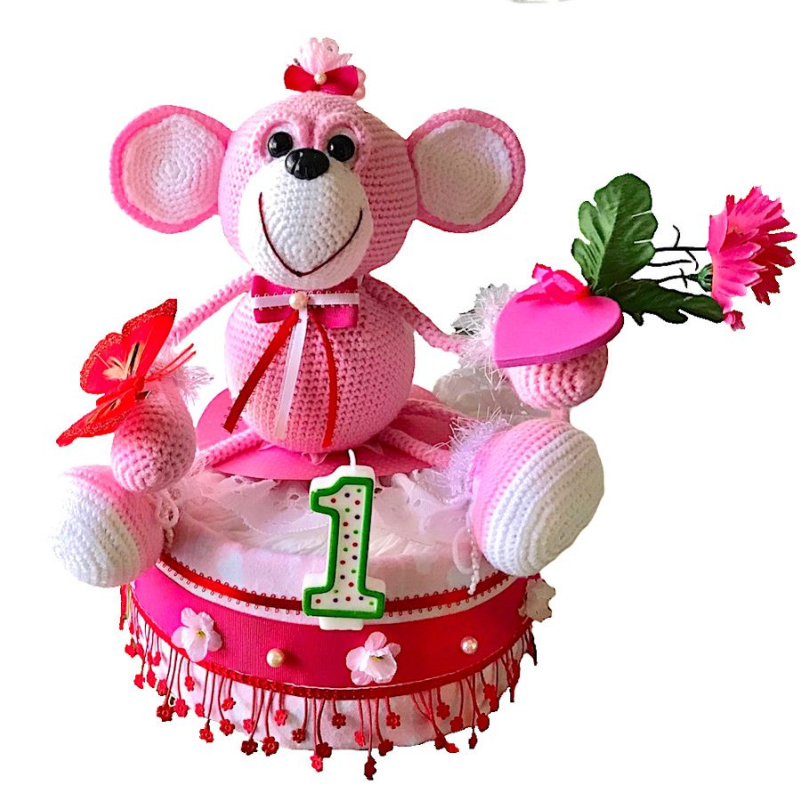 One Year Gift Ideas For Girlfriend
 Birthday Girl Gift 1 year old with a crochet monkey toy