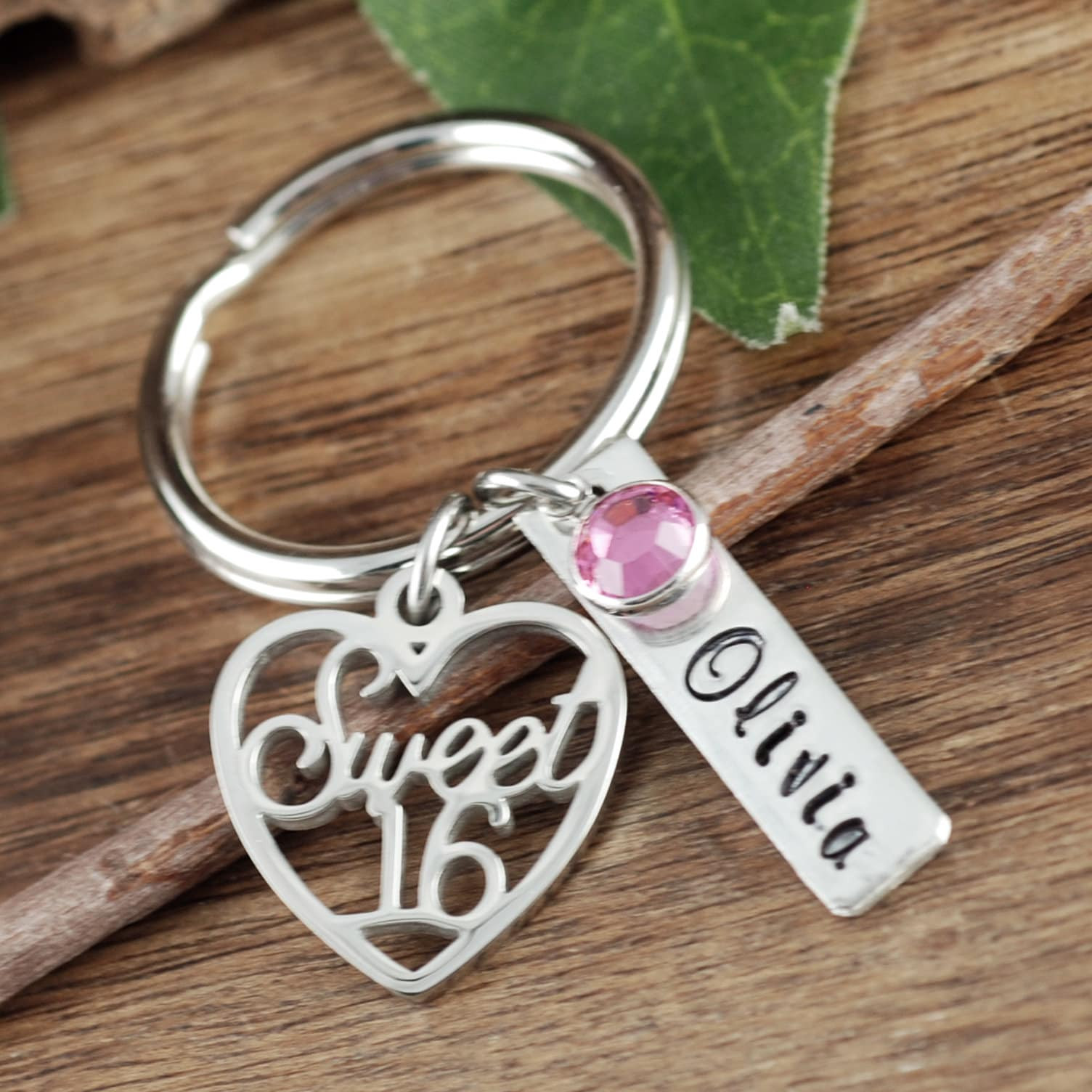 Sweet 16 Gift Ideas For Girls
 Personalized Sweet 16 Keychain Sweet Sixteen Jewelry