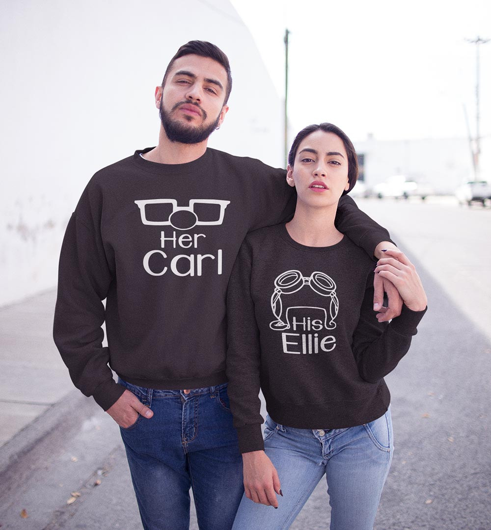 Valentine Gift Ideas For Couples
 Her Carl His Ellie Couple Sweatshirts
