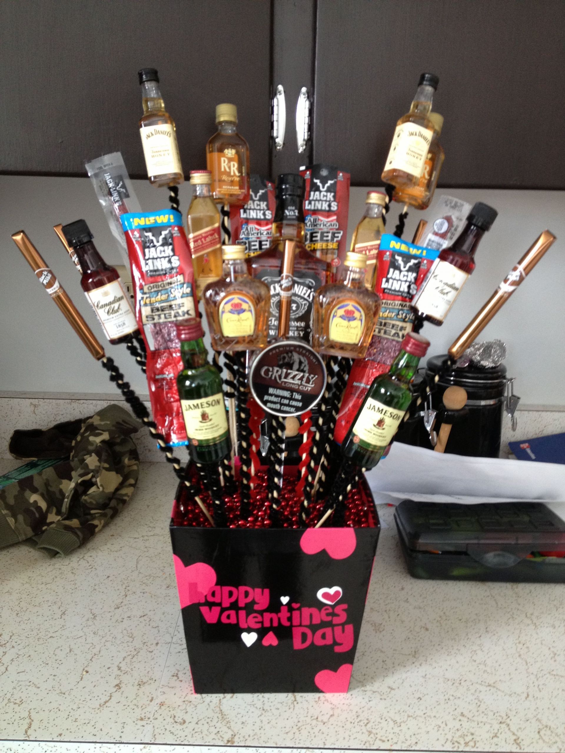 Valentine Gift Ideas For Husband Homemade
 My husbands Man Bouquet I made him for Valentines Day