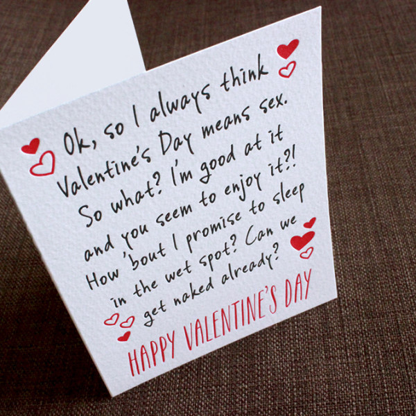Valentines Day Sex Ideas
 Funny Valentines Day Cards Letterpress