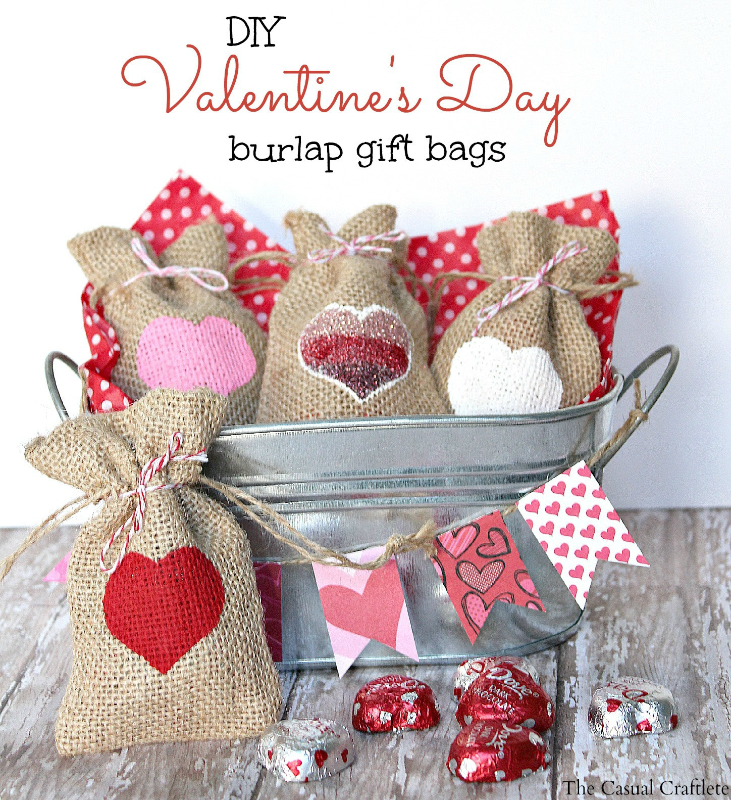Valentines Gift Baskets Ideas
 DIY Valentine s Day Burlap Gift Bags