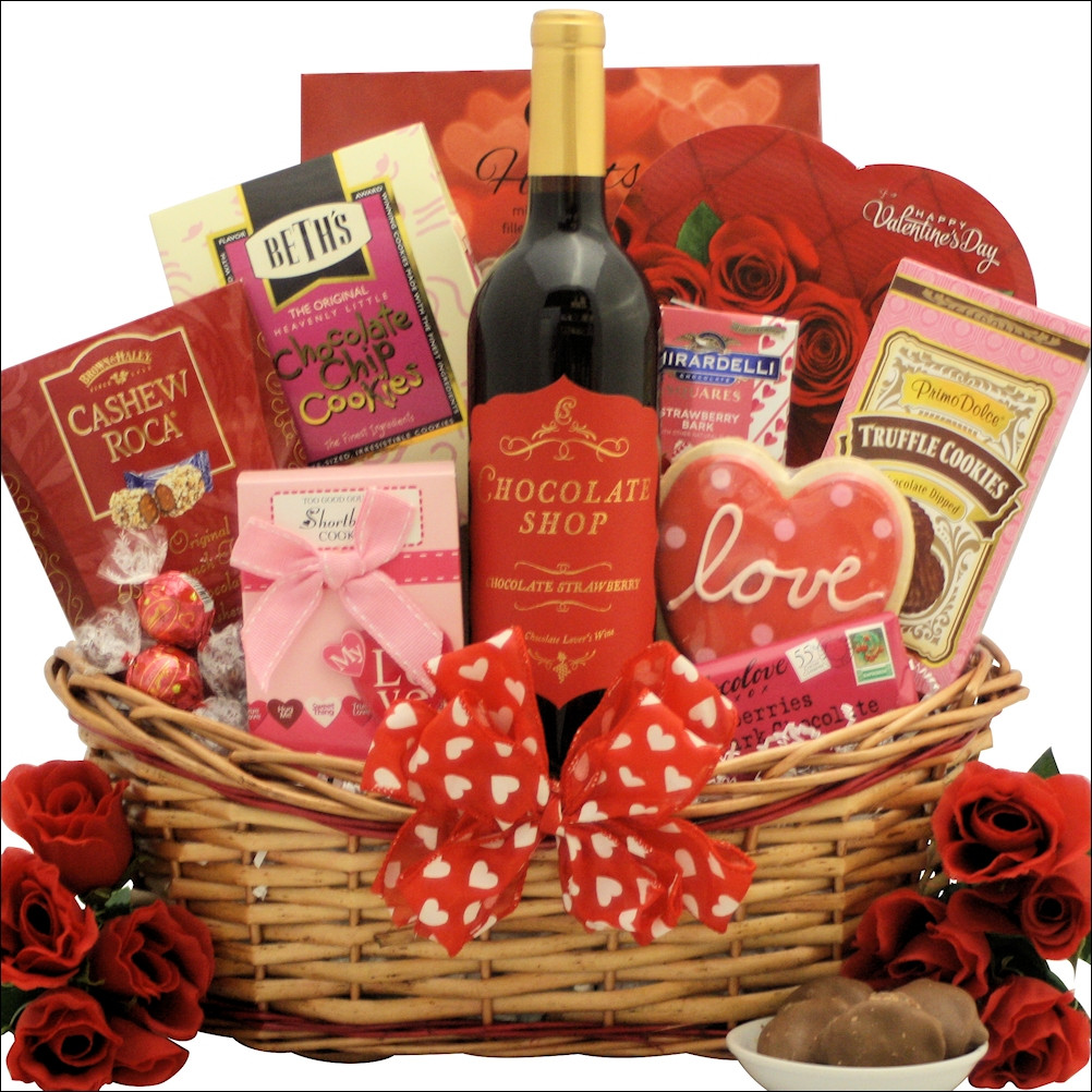 Valentines Gift Baskets Ideas
 My Sweet Valentine Wine Gift Basket Gift Baskets for