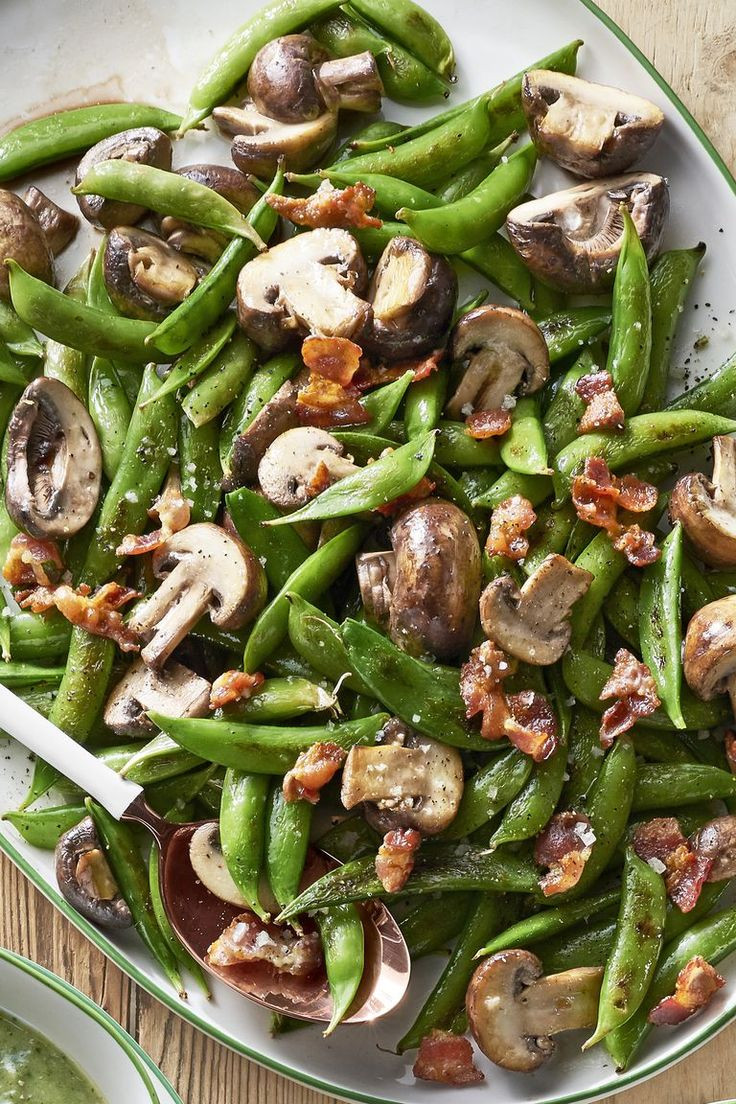 Vegetables For Easter Dinner
 Roasted Snap Peas and Mushrooms