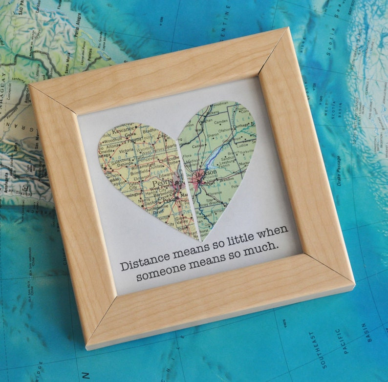 Wedding Gift Ideas For Gay Couple
 Gay Wedding Gift for Couple Map Heart Framed with Text