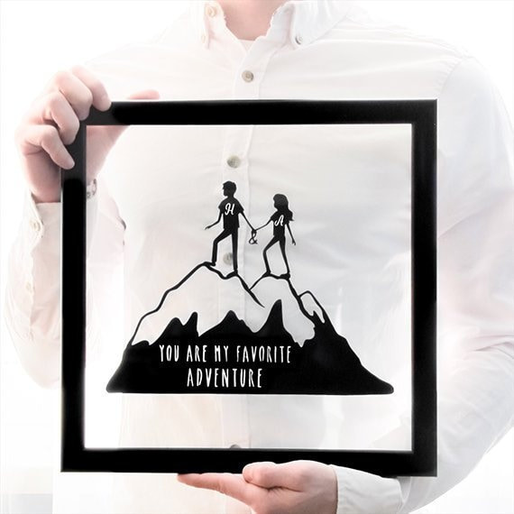 Wedding Gift Ideas For Outdoorsy Couple
 Wedding Gift for Outdoorsy Couple Mountains Wedding Gift